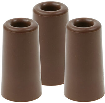 Benson Deurbuffers / deurstoppers - 3x - bruin - rubber - 75 x 40 mm - deurstop