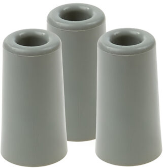 Benson Deurbuffers / deurstoppers - 3x - grijs - rubber - 75 x 40 mm - deurstop