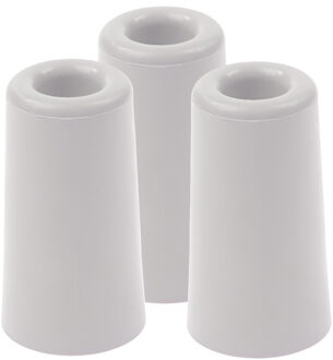 Benson Deurbuffers / deurstoppers - 3x - wit - rubber - 75 x 40 mm - deurstop