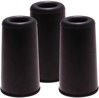Benson Deurbuffers / deurstoppers - 3x - zwart - rubber - 75 x 40 mm - deurstop