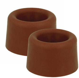 Benson Deurbuffers / deurstoppers rubbers - 2x - bruin - 40 x 25 mm - met schroefbevestiging