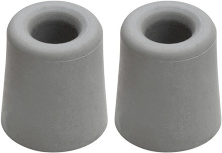 Benson Deurbuffers / deurstoppers rubbers - 2x - grijs - 24 x 30 mm - met schroefbevestiging