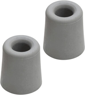 Benson Deurbuffers / deurstoppers rubbers - 2x - grijs - 33 x 30 mm - met schroefbevestiging