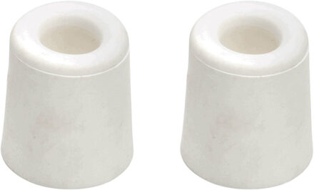 Benson Deurbuffers / deurstoppers rubbers - 2x - wit - 24 x 30 mm - met schroefbevestiging