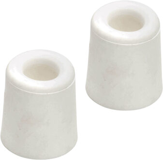 Benson Deurbuffers / deurstoppers rubbers - 2x - wit - 48 x 37 mm - met schroefbevestiging