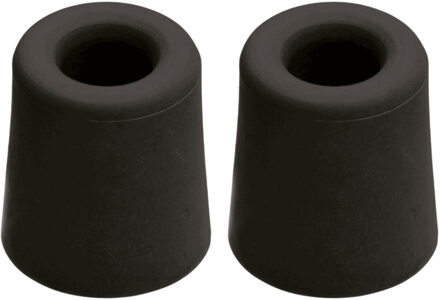 Benson Deurbuffers / deurstoppers rubbers - 2x - zwart - 30 x 30 mm - met schroefbevestiging