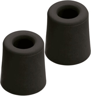 Benson Deurbuffers / deurstoppers rubbers - 2x - zwart - 60 x 40 mm - met schroefbevestiging
