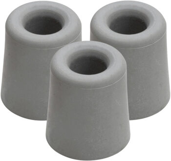 Benson Deurbuffers / deurstoppers rubbers - 3x - grijs - 24 x 30 mm - met schroefbevestiging