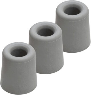 Benson Deurbuffers / deurstoppers rubbers - 3x - grijs - 33 x 30 mm - met schroefbevestiging