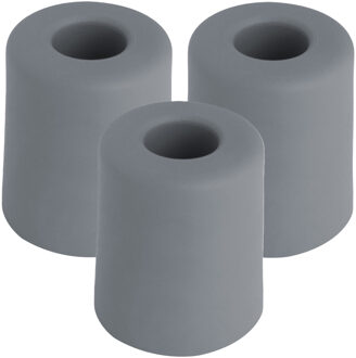 Benson Deurbuffers / deurstoppers rubbers - 3x - grijs - 35 x 30 mm - met schroefbevestiging