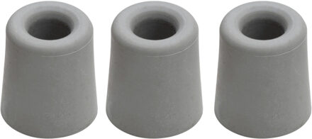 Benson Deurbuffers / deurstoppers rubbers - 3x - grijs - 48 x 37 mm - met schroefbevestiging