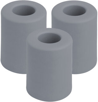 Benson Deurbuffers / deurstoppers rubbers - 3x - grijs - 50 x 35 mm - met schroefbevestiging