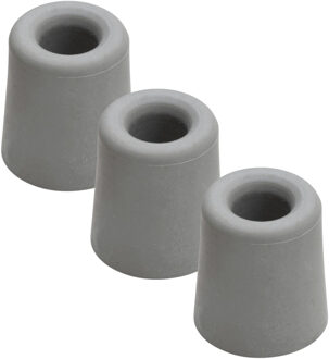 Benson Deurbuffers / deurstoppers rubbers - 3x - grijs - 60 x 40 mm - met schroefbevestiging