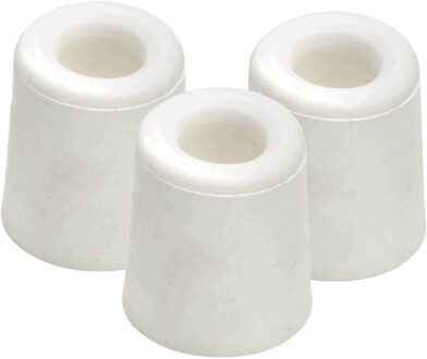 Benson Deurbuffers / deurstoppers rubbers - 3x - wit - 24 x 30 mm - met schroefbevestiging