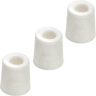 Benson Deurbuffers / deurstoppers rubbers - 3x - wit - 48 x 37 mm - met schroefbevestiging