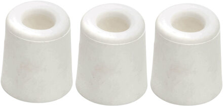 Benson Deurbuffers / deurstoppers rubbers - 3x - wit - 73 x 40 mm - met schroefbevestiging