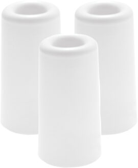 Benson Deurbuffers / deurstoppers rubbers - 3x - wit -75 x 40 mm - met schroefbevestiging