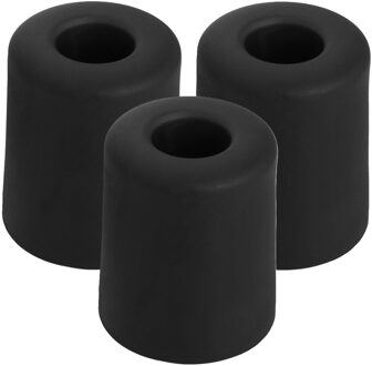Benson Deurbuffers / deurstoppers rubbers - 3x - zwart -35 x 30 mm - met schroefbevestiging
