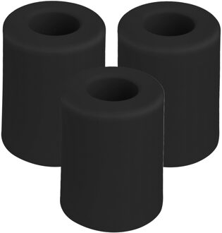 Benson Deurbuffers / deurstoppers rubbers - 3x - zwart -50 x 35 mm - met schroefbevestiging