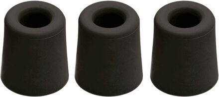 Benson Deurbuffers / deurstoppers rubbers - 3x - zwart - 50 x 40 mm - met schroefbevestiging