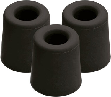 Benson Deurbuffers / deurstoppers rubbers - 3x - zwart - 60 x 40 mm - met schroefbevestiging