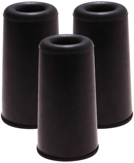 Benson Deurbuffers / deurstoppers rubbers - 3x - zwart -75 x 40 mm - met schroefbevestiging