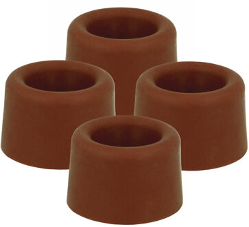 Benson Deurbuffers / deurstoppers rubbers - 4x - bruin - 23 x 23 mm - met schroefbevestiging