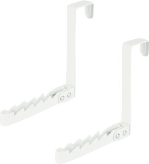 Benson Deurhaak inklapbaar - 2x - wit - metaal - ophanghaakjes - deurkapstok