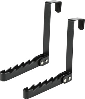 Benson Deurhaak inklapbaar - 2x - zwart - metaal - ophanghaakjes - deurkapstok