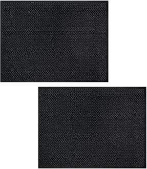 Benson Deurmat - 2x - anti slip - kunststof - antraciet - 80 x 120 cm - voor binnen - schoonloopmat