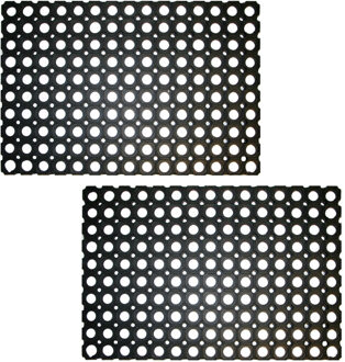 Benson Deurmat - 2x - voor buiten - rubber - 60 x 80 cm - Droogloopmat - schoonloopmat
