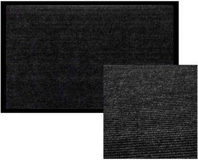 Benson deurmat - 60 x 90 cm - zwart/grijs - antislip - woonaccessoires