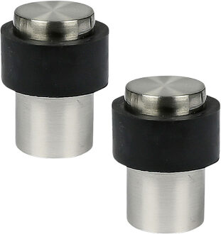 Benson Deurstopper - 2x - zilverkleurig - met schroef montage - H4 x D3 cm - deurbuffer