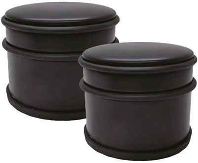 Benson Deurstopper - 2x - zwart-mat - D9 cm - 1,1 kg