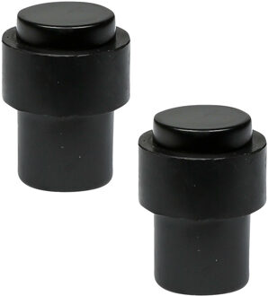 Benson Deurstopper - 2x - zwart - met schroef montage - H4 x D3 cm - deurbuffer