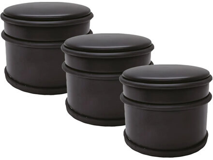 Benson Deurstopper - 3x - zwart-mat - D9 cm - 1,1 kg