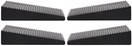 Benson Deurstopper - 4x - zwart - driehoek - rubber - 7 x 6 x 1,6 cm - deurwig