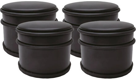 Benson Deurstopper - 4x - zwart-mat - D9 cm - 1,1 kg