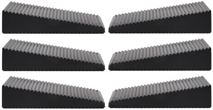 Benson Deurstopper - 6x - zwart - driehoek - rubber - 7 x 6 x 1,6 cm - deurwig