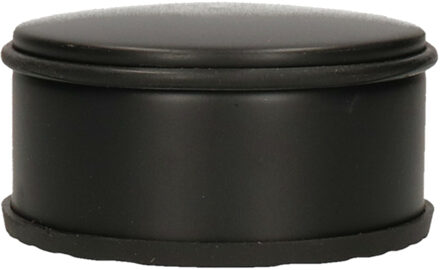 Benson Deurstopper/deurbuffer voor binnendeuren - 1x - mat zwart - rond - 1,2 kg - 12 x 6 cm - met rubberen
