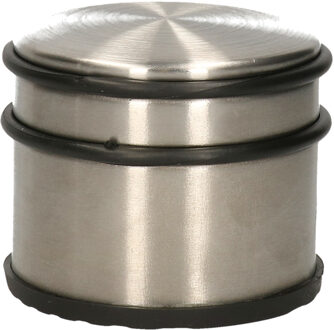Benson Deurstopper - RVS - rond - D9 x H7 cm - 1 kg - met rubberen ringen