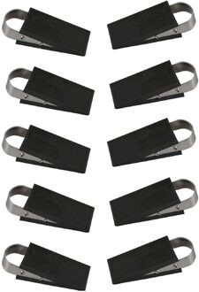 Benson Deurstopper/wig - 10x - rubber/RVS - 13 x 5 x 3 cm - deurklem - antislip onderkant