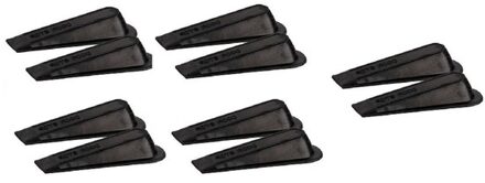 Benson Deurstoppers - deurwiggen - 10x stuks - kunststof - zwart - max 100 kg - wig