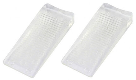 Benson Deurwig - 2x - flexibel rubber - 21 mm - stopper - transparant - deurstop
