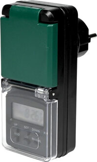 Benson Digitale tijdschakelaar - zwart - spatwaterdicht - 230 Volt - buiten