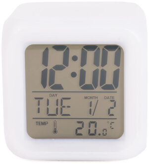 Benson Digitale wekker - LED - geel/oranje/groen/blauw - kubus - 8 x 8 x 8 cm