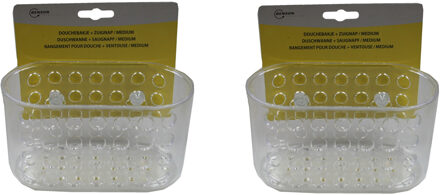 Benson Doucherekje - 2x - met zuignappen - transparant - 15,5 x 8 cm - badrekje