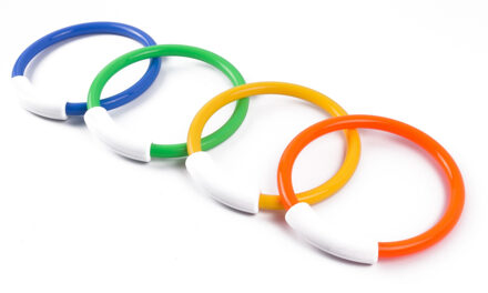 Benson Duikringen - 4x stuks - gekleurd - duikspeelgoed - kunststof Multi