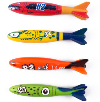Benson Duikspeelgoed torpedos - 4-delig - gekleurd - kunststof