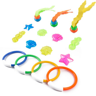 Benson Duikspeeltjes set - 15x stuks - gekleurd mix - kunststof - Zwembad speelgoed - Waterspeelgoed